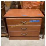 Three-Drawer Wooden Chest with Metal Handles