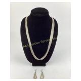 Sterling silver necklace & earrings set 48.5