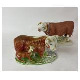 Ceramic Figurines of Hereford Cattle