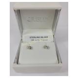 Crislu Sterling Silver 18K Gold-Plated Stud Earrin
