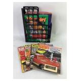 Car-Related Magazines and Plastic Organizer