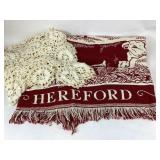 Hereford Woven Blanket and Crochet Lace Tablecloth