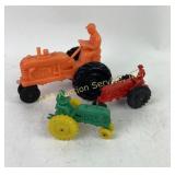 Plastic Farm Tractors with Drivers in Multiple Col