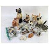 Porcelain and Ceramic Cat Figurines
