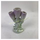 Ceramic Tulip-Shaped Triple Vase with Made in Czec