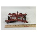 Red Metal Toy Harrow Disc Implement with Rubber Wh
