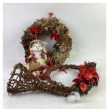 Christmas Decor Including Festive Wreath, Bunny Fi