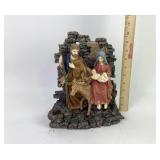 Holy Family Nativity candleholder with Stone Wall
