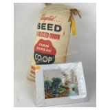 Indiana Farm Bureau Co-op seed sack (filled with