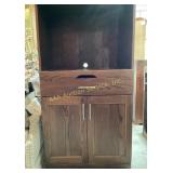 Wooden Media Cabinet With Pull-Out Shelf and Stora