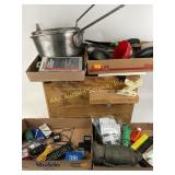 Various tools, hardware, outdoor supplies. Wooden