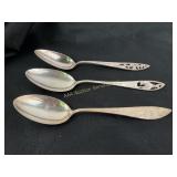 (3) sterling souvenir spoons Pikes Peak, Lookout