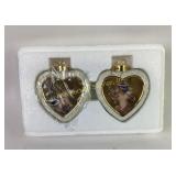 Heart-Shaped Porcelain Ornaments with Cherub Motif