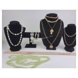 Costume Jewelry with Watch (Broken) and Necklaces