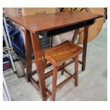 Wooden Desk With Matching Stool