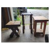 Wood Plant Stands with Folding and Unfinished Desi