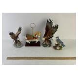Ceramic Bald Eagles, Carousel Horse, and Blue Bird
