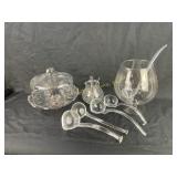 Princess House Glass including Cake Stand and Ladl