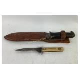 Fixed Blade Knives with Leather Sheath