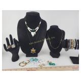 Costume Jewelry: Earrings, Necklaces, Rings, Brace