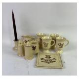 Pfaltzgraff Stoneware Mugs, Creamers, Salt & Peppe