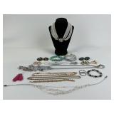 Costume Jewelry: Anne Klein Necklace, Earrings, Br