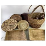 Woven Baskets Including Round, Rectangular, and La