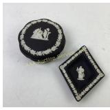 Wedgwood Jasperware Trinket Boxes Black with White