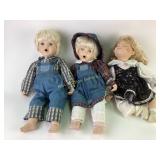 Porcelain Dolls with Fabric Clothing
