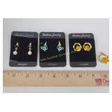 14K Gold Earrings and Pendant with Gemstone Accent