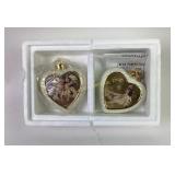 Bradford Exchange Porcelain Heart Ornaments With C