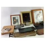 Ceiling fan blades oak veneer inset with wicker