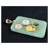 Chinese jade pendant with sterling and