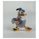 Donald Duck Brooch with Rhinestones and Enamel Det