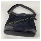 Coach Black Jacquard and Leather Shoulder Bag