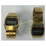 Gold-Toned Digital Sonnet Quartz Wristwatches With