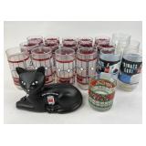 Coca-Cola Glasses, Eveready Black Cat Coin Bank