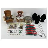 Jewelry, 925 Sterling Necklace, Doll, and Sewing