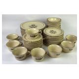 Pfaltzgraff USA Dinnerware with Brown Floral Patte