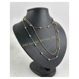 (2) sterling necklaces & gold plated sterling