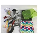 Kitchen Tools, Glass Pitcher, Stapler, and Bakewar