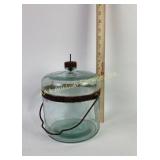 Glass Jug with Metal Handle and Lid