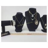 Costume Jewelry With Necklaces, Bracelets, and Bro