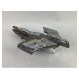 Chrome Car Hood Ornament with Stylized Bird Design