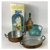 Hoeing Pitcher, Copper Pans, and Airpot Dispenser