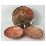 Enamel On Copper Bowls and Plate