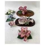 Capodimonte Porcelain Floral Wall Plaques and Scul