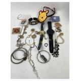 Costume Jewelry and Watches Featuring Various Desi
