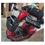 Red Electric Mobility Scooter With Basket and Adju