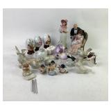 Porcelain Figurines, Decorative Birds, Floral Orna